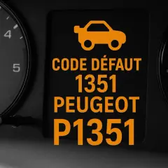 Awaria silnika Peugeot, kod błędu P1351. Na desce rozdzielczej świeci się kontrolka awarii.
