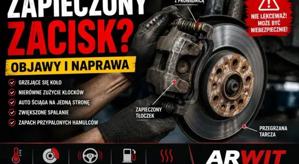 Zapieczony zacisk hamulcowy, objawy i naprawa. Problem z prowadnicą i tłoczek. Nie lekceważ!