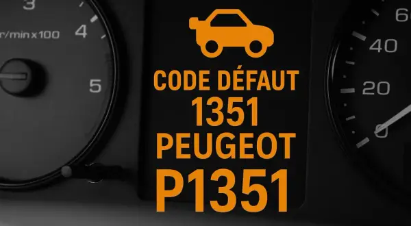 Awaria silnika Peugeot, kod błędu P1351. Na desce rozdzielczej świeci się kontrolka awarii.