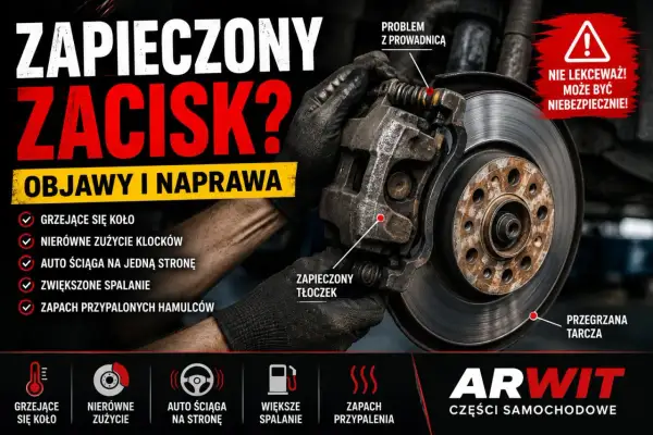 Zapieczony zacisk hamulcowy, objawy i naprawa. Problem z prowadnicą i tłoczek. Nie lekceważ!